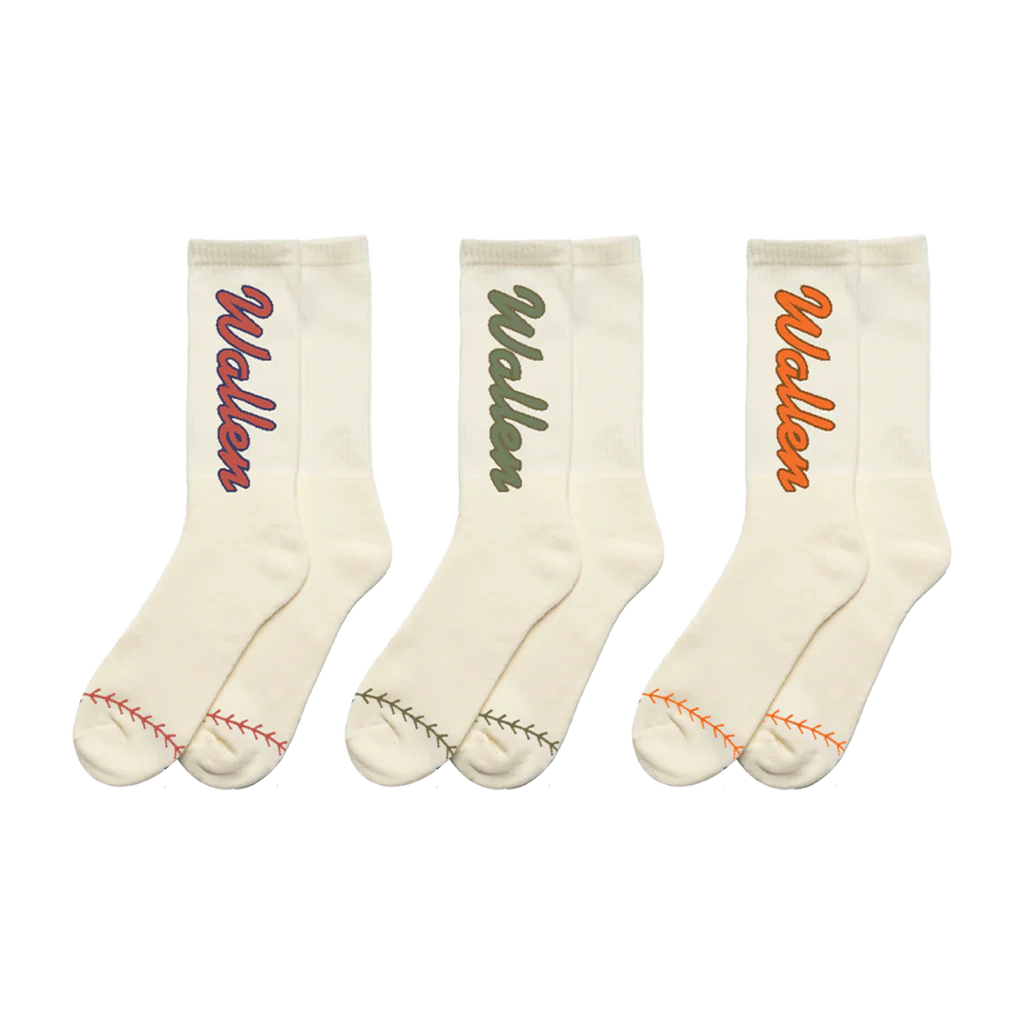 Morgan Wallen - Wallen Baseball Socks (Set Of 3)