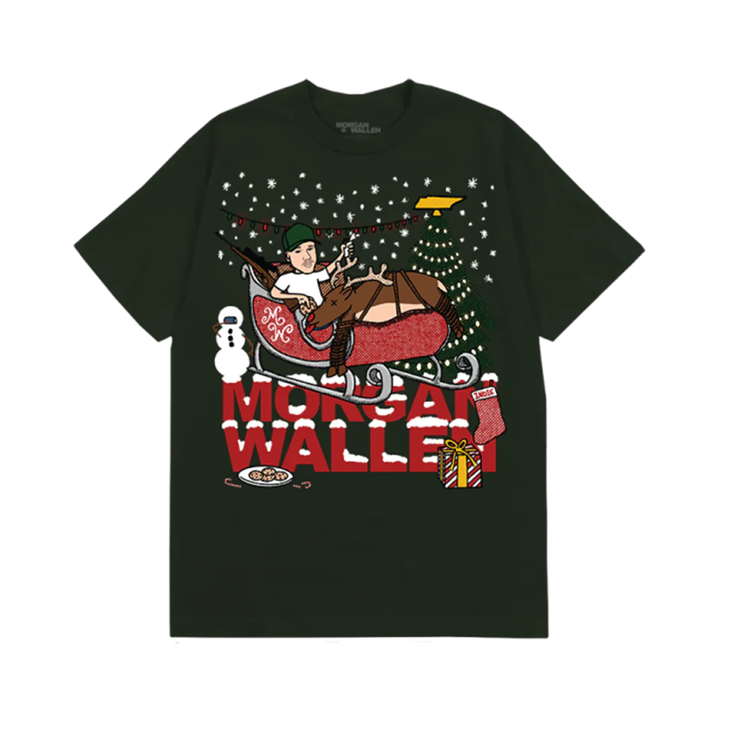 Reindeer Sleigh T Shirt Morgan Wallen