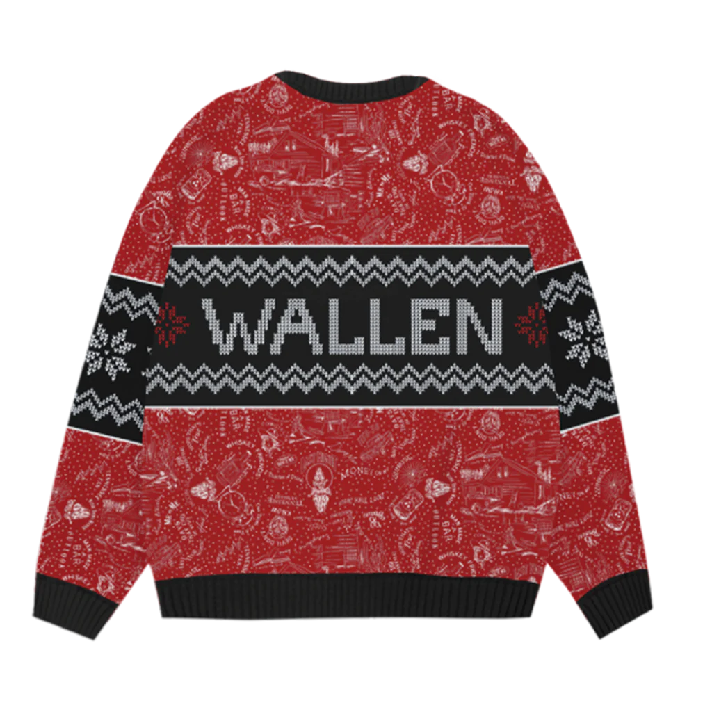 Morgan Wallen - Red Knit Morgan Wallen Christmas Sweater